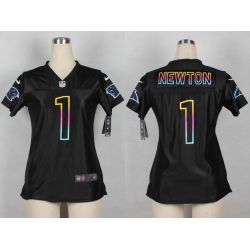 Cheap Cam Newton Panthers Women Jersey From China Black Fashion #1