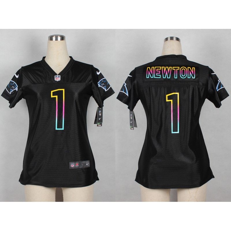 Cheap Cam Newton Panthers Women Jersey From China Black Fashion #1