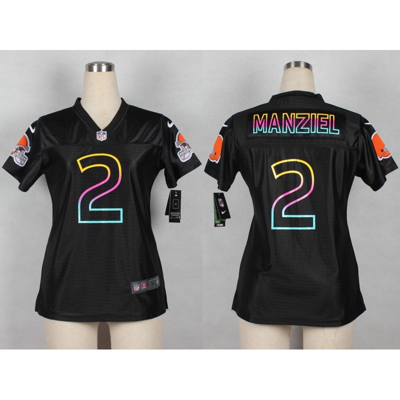 Cheap Johnny Manziel Browns Women Jersey From China Black Fashion #2