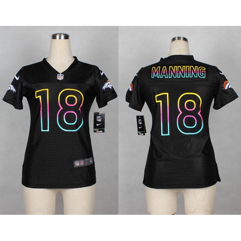 Cheap Peyton Manning Broncos Women Jersey From China Black Fashion #18