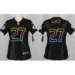 Cheap Eddie Lacy Packers Women Jersey From China Black Fashion #27