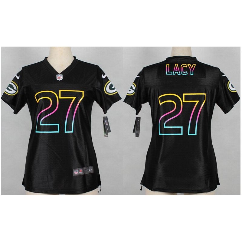 Cheap Eddie Lacy Packers Women Jersey From China Black Fashion #27