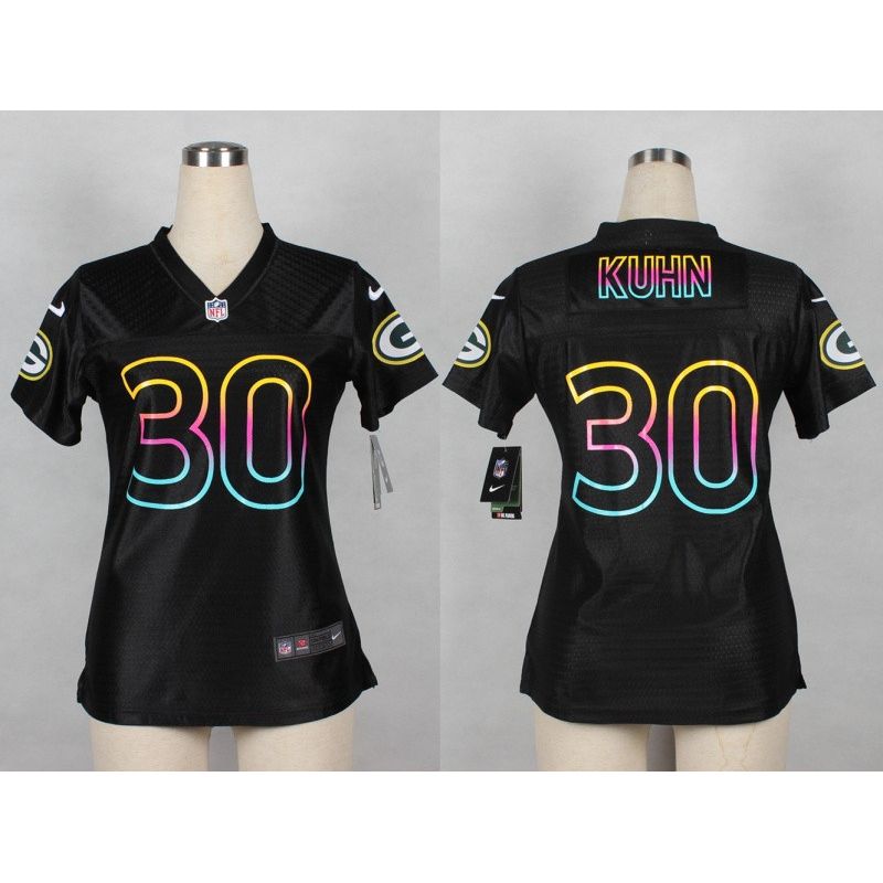 Cheap John Kuhn Packers Women Jersey From China Black Fashion #30