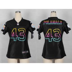 Cheap Troy Polamalu Steelers Women Jersey From China Black Fashion #43