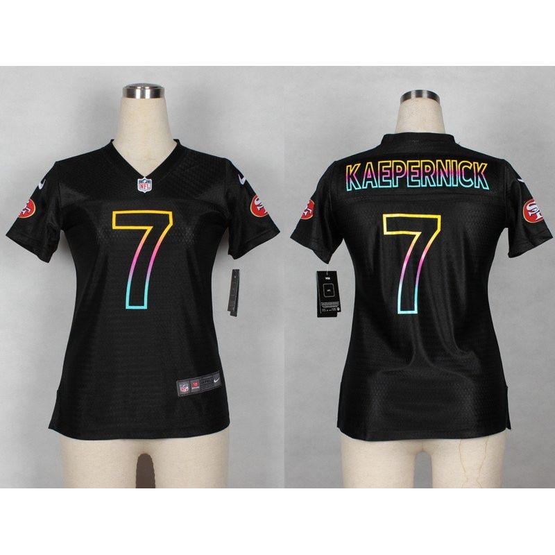 Cheap Colin Kaepernick 49ers Women Jersey From China Black Fashion #7
