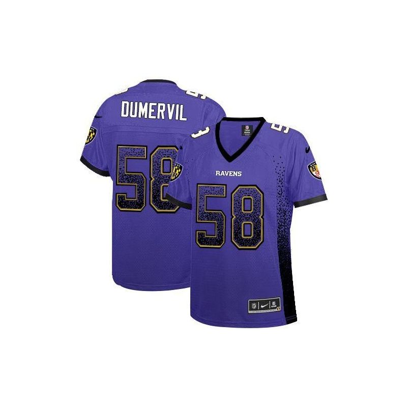 Cheap Elvis Dumervil Ravens Women Jersey From China Purple Drift Fashion I #58