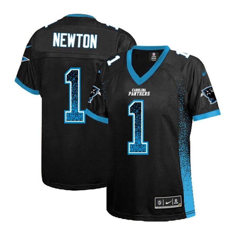 Cheap Cam Newton Panthers Women Jersey From China Black Drift Fashion I #1