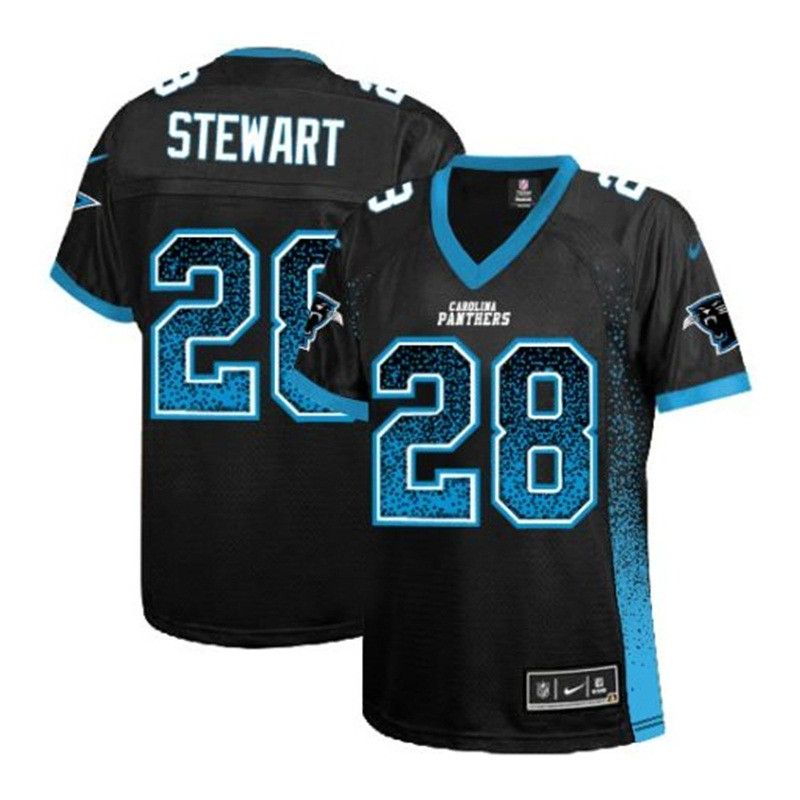 Cheap Jonathan Stewart Panthers Women Jersey From China Black Drift Fashion I #28