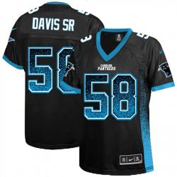 Cheap Thomas Davis Sr Panthers Women Jersey From China Black Drift Fashion I #58