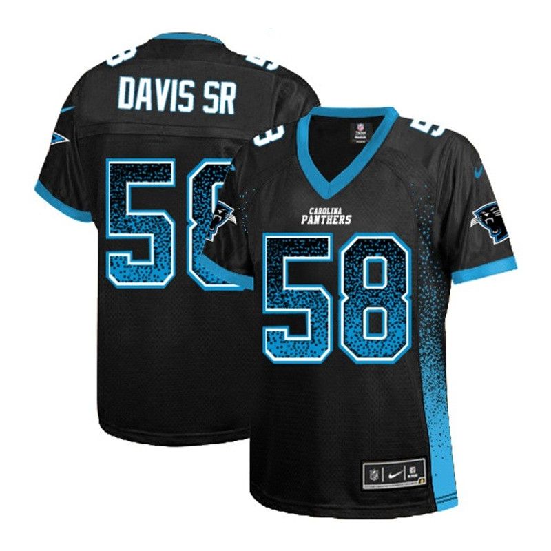 Cheap Thomas Davis Sr Panthers Women Jersey From China Black Drift Fashion I #58