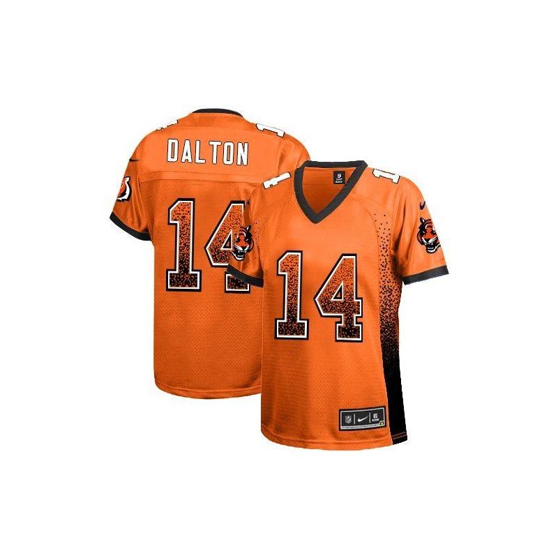 Cheap Andy Dalton Bengals Women Jersey From China Orange Drift Fashion I #14