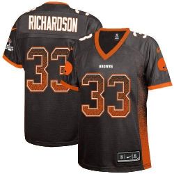 Cheap Trent Richardson Browns Women Jersey From China Brown Drift Fashion I #33