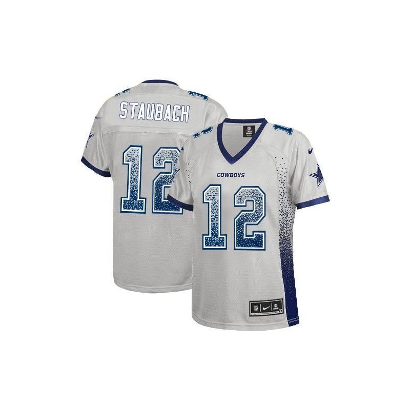 Cheap Roger Staubach Cowboys Women Jersey From China Grey Drift Fashion I #12