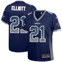 Cheap Ezekiel Elliott Cowboys Women Jersey From China Blue Drift Fashion I #21