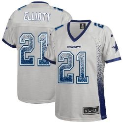Cheap Ezekiel Elliott Cowboys Women Jersey From China Grey Drift Fashion I #21
