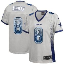 Cheap Troy Aikman Cowboys Women Jersey From China Grey Drift Fashion I #8