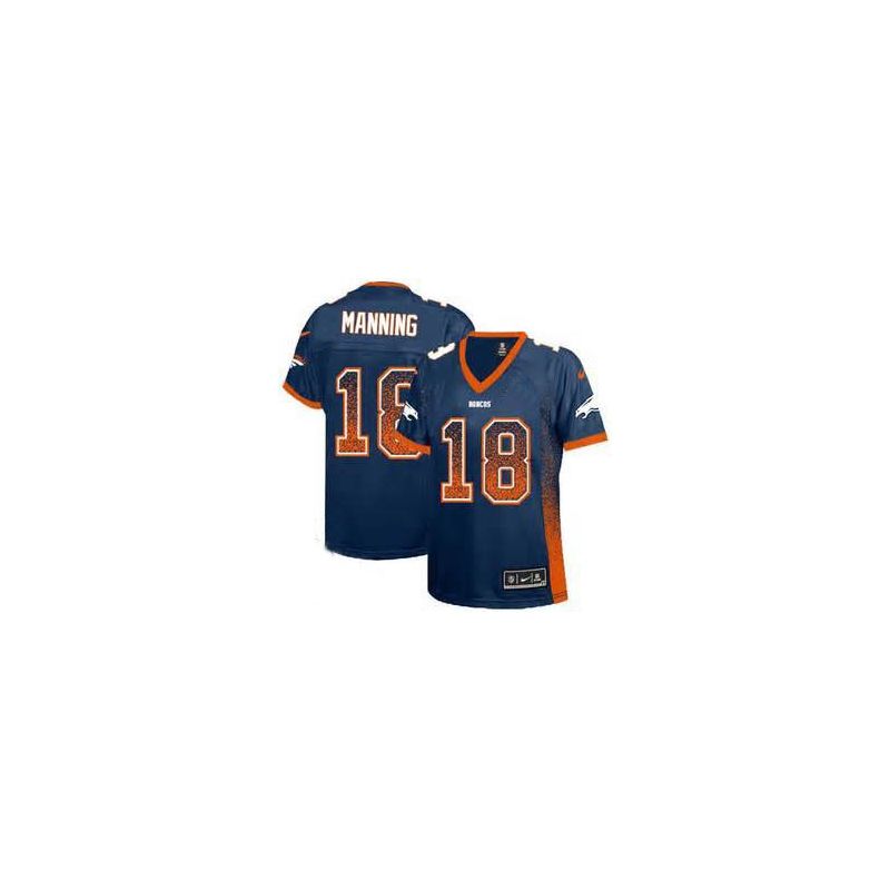 Cheap Peyton Manning Broncos Women Jersey From China Blue Drift Fashion I #18