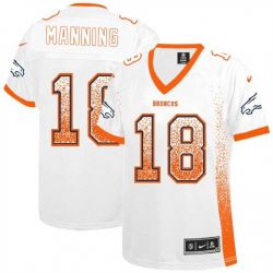 Cheap Peyton Manning Broncos Women Jersey From China White Drift Fashion I #18