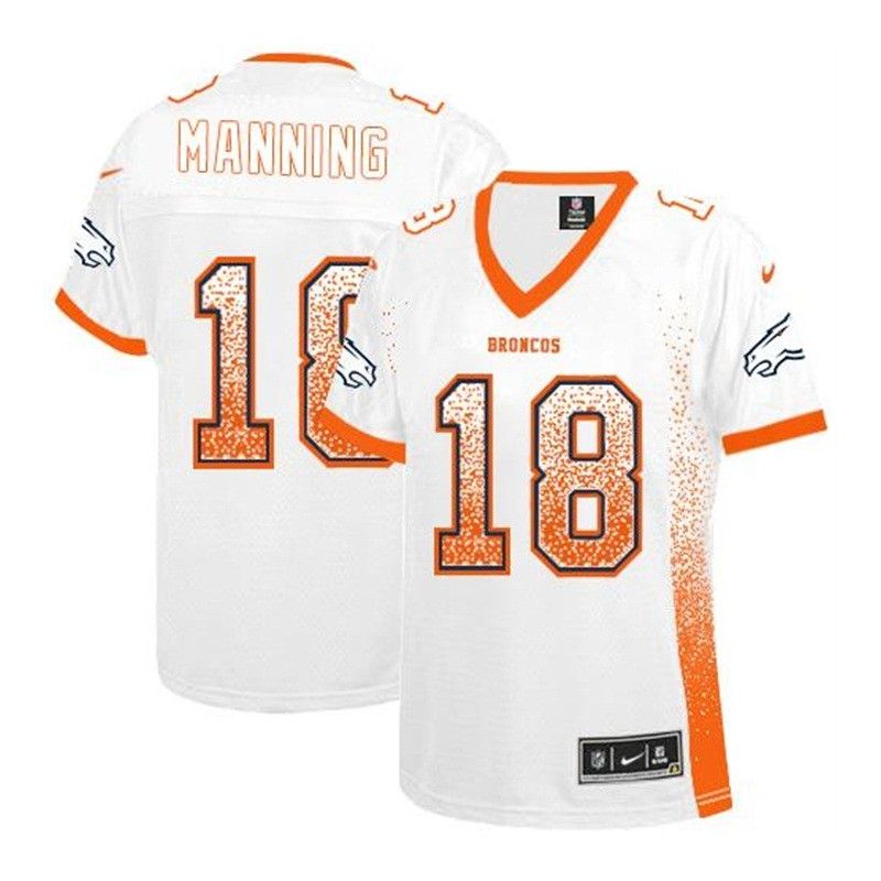 Cheap Peyton Manning Broncos Women Jersey From China White Drift Fashion I #18