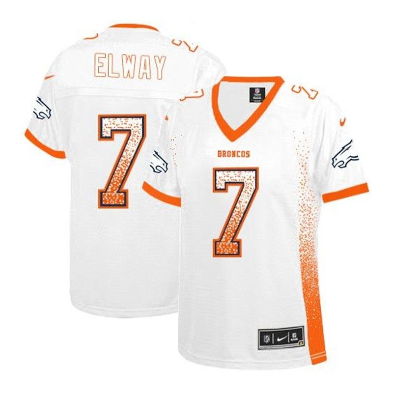 Cheap John Elway Broncos Women Jersey From China White Drift Fashion I #7