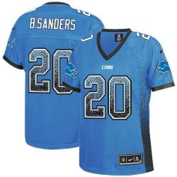 Cheap Barry Sanders Lions Women Jersey From China Blue Drift Fashion I #20