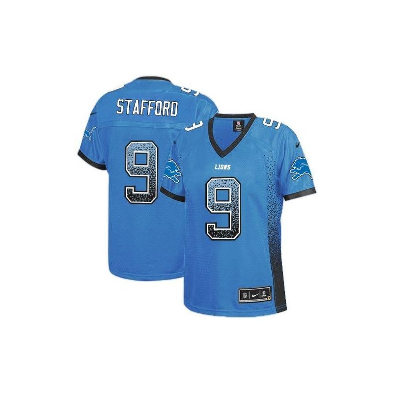 Cheap Matthew Stafford Lions Women Jersey From China Blue Drift Fashion I #9