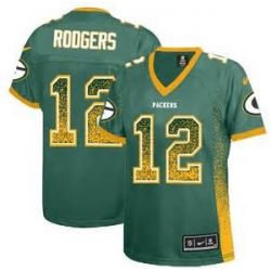 Cheap Aaron Rodgers Packers Women Jersey From China Green Drift Fashion I #12