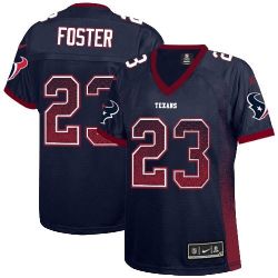 Cheap Arian Foster Texans Women Jersey From China Blue Drift Fashion I #23