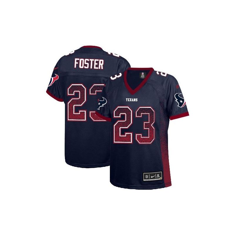 Cheap Arian Foster Texans Women Jersey From China Blue Drift Fashion I #23