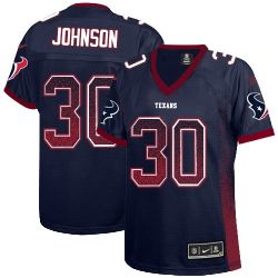Cheap Kevin Johnson Texans Women Jersey From China Blue Drift Fashion I #30