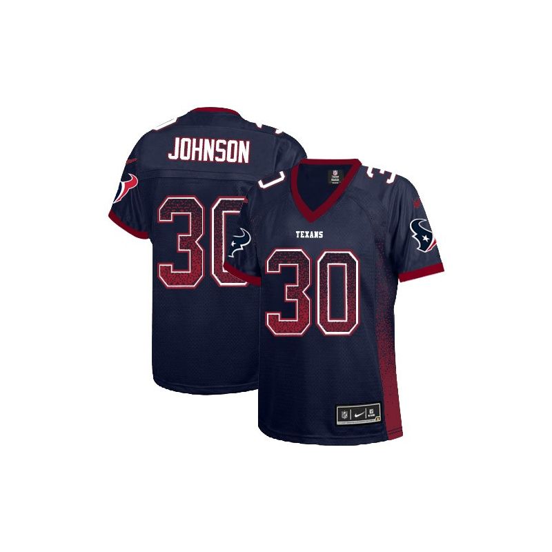 Cheap Kevin Johnson Texans Women Jersey From China Blue Drift Fashion I #30