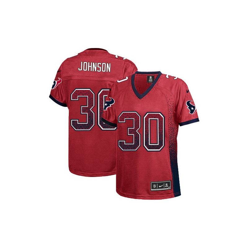 Cheap Kevin Johnson Texans Women Jersey From China Red Drift Fashion I #30