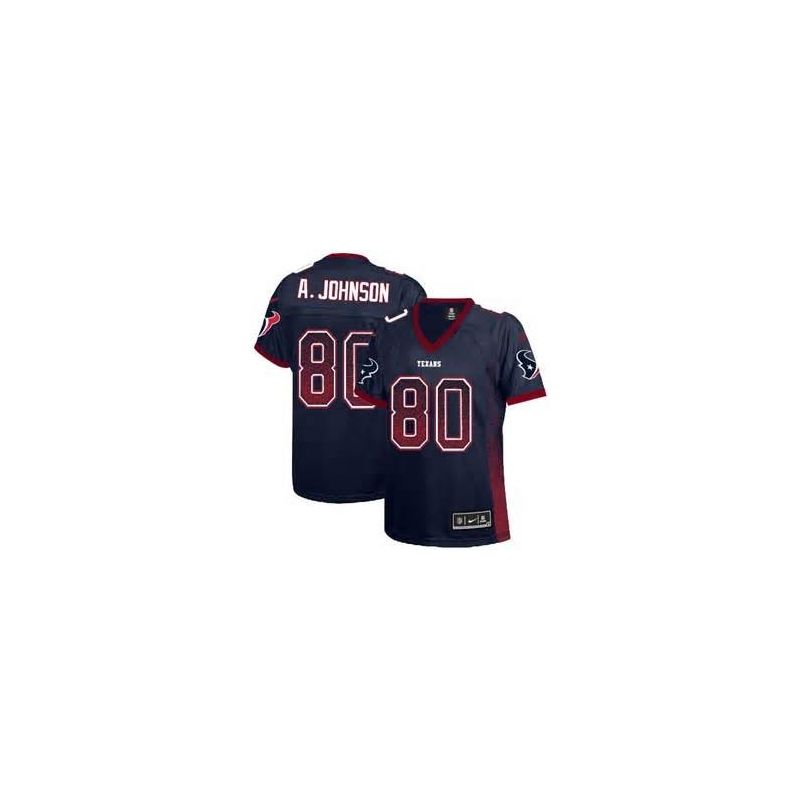 Cheap Andre Johnson Texans Women Jersey From China Blue Drift Fashion I #80
