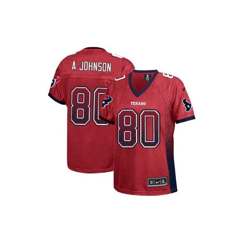 Cheap Andre Johnson Texans Women Jersey From China Red Drift Fashion I #80