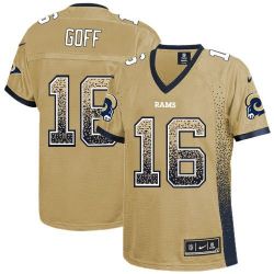 Cheap Jared Goff Rams Women Jersey From China Gold Drift Fashion I #16