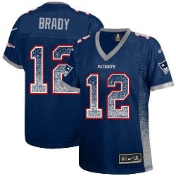 Cheap Tom Brady Patriots Women Jersey From China Blue Drift Fashion I #12