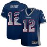 Cheap Tom Brady Patriots Women Jersey From China Blue Drift Fashion I #12