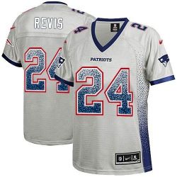 Cheap Darrelle Revis Patriots Women Jersey From China Grey Drift Fashion I #24