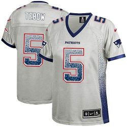 Cheap Tim Tebow Patriots Women Jersey From China Grey Drift Fashion I #5