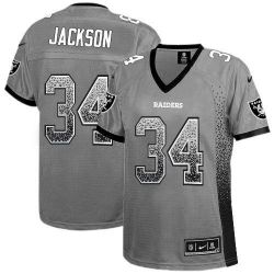 Cheap Bo Jackson Raiders Women Jersey From China Grey Drift Fashion I #34