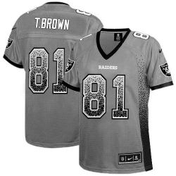 Cheap Tim Brown Raiders Women Jersey From China Grey Drift Fashion I #81