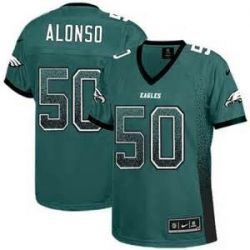 Cheap Kiko Alonso Eagles Women Jersey From China Green Drift Fashion I #50