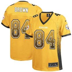 Cheap Antonio Brown Steelers Women Jersey From China Golden Drift Fashion I #84