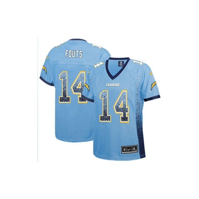 Cheap Dan Fouts Chargers Women Jersey From China Light-Blue Drift Fashion I #14