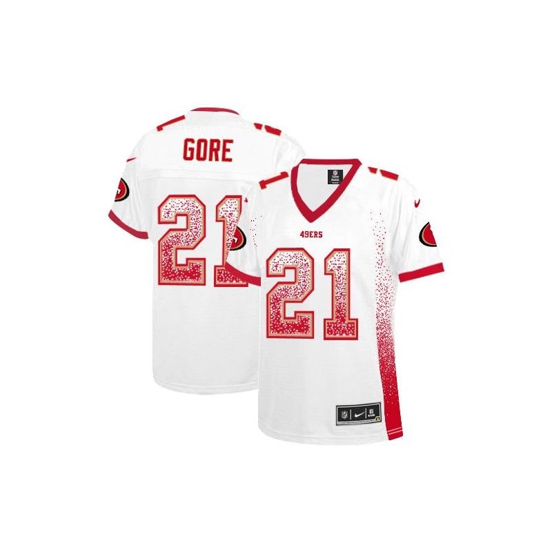 Cheap Frank Gore 49ers Women Jersey From China White Drift Fashion I #21