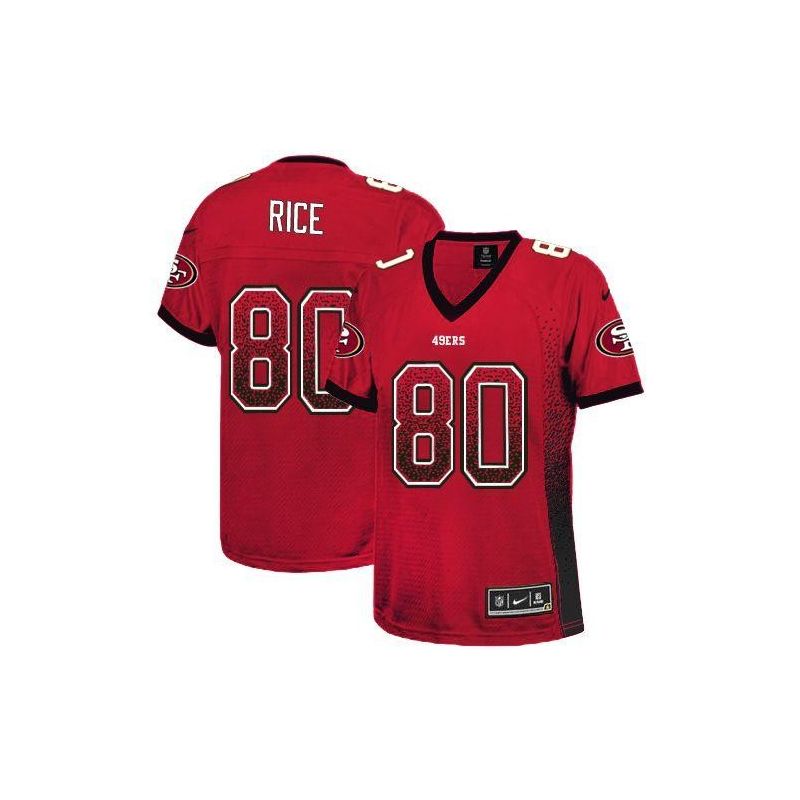 Cheap Jerry Rice 49ers Women Jersey From China Red Drift Fashion I #80