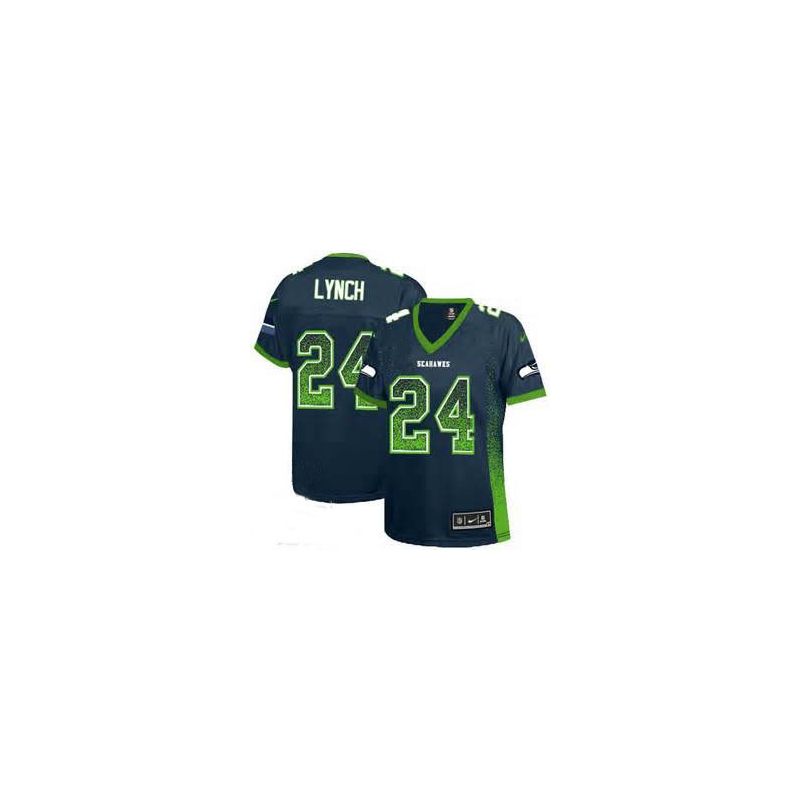 Cheap Marshawn Lynch Seahawks Women Jersey From China Blue Drift Fashion I #24