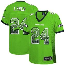 Cheap Marshawn Lynch Seahawks Women Jersey From China Green Drift Fashion I #24