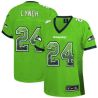 Cheap Marshawn Lynch Seahawks Women Jersey From China Green Drift Fashion I #24