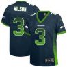 Cheap Russell Wilson Seahawks Women Jersey From China Blue Drift Fashion I #3